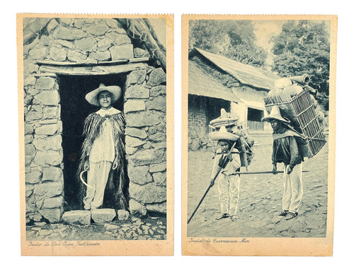 2 Postales Antiguas Brehme, Indios Teotihuacàn Y Cuernavaca