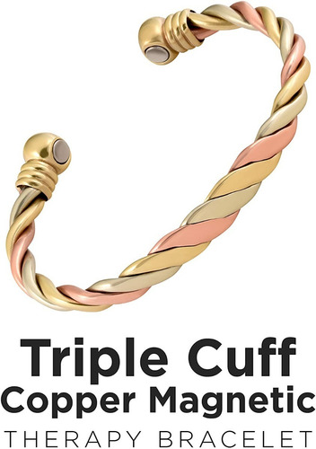 Imagen 4 de 6 de Pulsera Magnética De Cobre De Alta Potencia Con Triple Puño