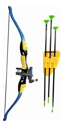 Juguete Arco De Tiro Con Flechas Y Laser 78cm Deportes Color Amarillo