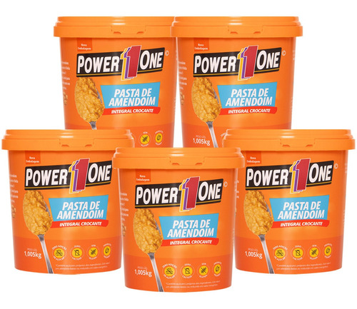 5 X Pasta De Amendoim Powe One Sabores Variados