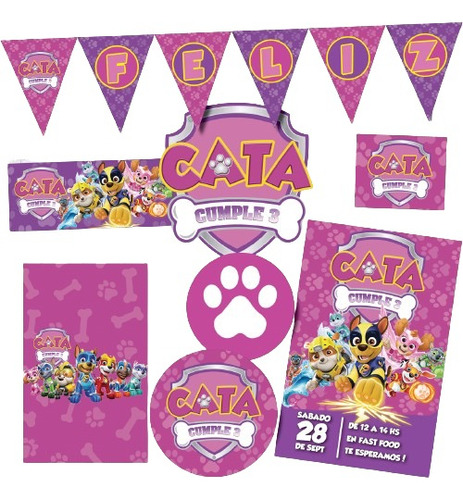 Kit Imprimible Personalizado Paw Patrol Everest Skye Cumple