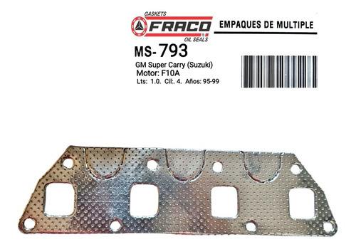 Imagen 1 de 4 de Empacadura Multiple Escape Suzuki Super Carry 1.0 95-99