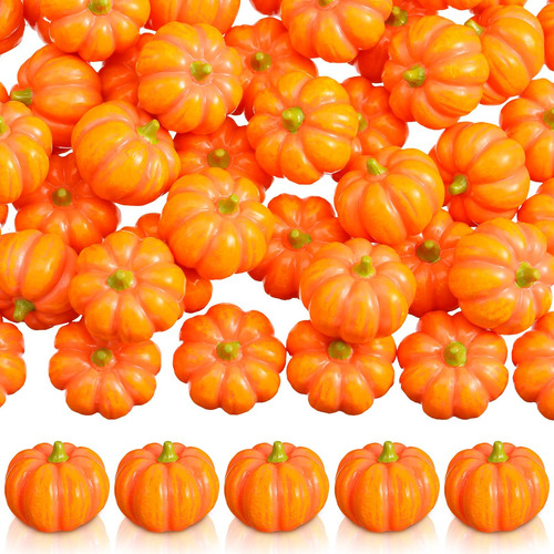 50 Pcs Resin Pumpkins For Decorating Fall Halloween