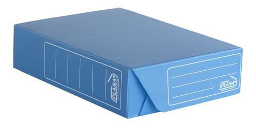 Caja De Archivo Plástica A4 Plana 33x24x9 Cm Azul Pack X5