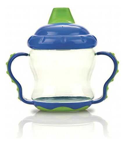 Nuby 9875-100 Taza Con Asas Antiderrames, 7 Oz, Azul