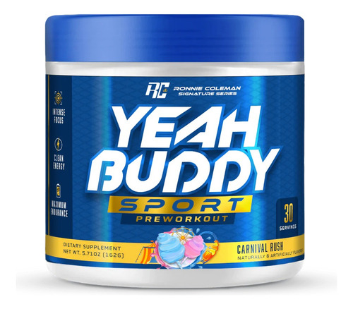 Pre Entreno Ronnie Coleman Yeah Buddy Sport 30 Servicios Sabor Carnival Rush