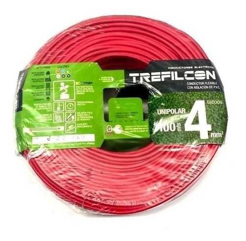 Cable Unipolar Trefilcon 4.0 Mm Certificado Iram X 25 Mts