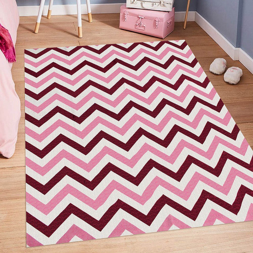 Tapete Quarto Infantil Zig Zag 1,32m X 2,00m Antiderrapante