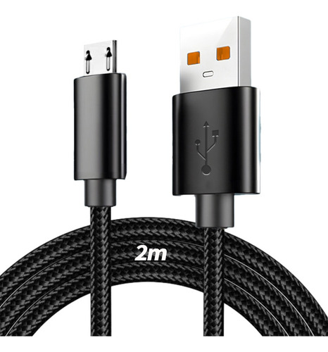 Cable Micro Usb De 2 M Y 6 A Para Teléfono De Carga Rápida,