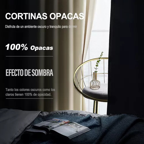 Y 2pzs Cortinas Blackout Para Recamara Sala Premium