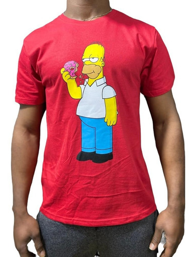 Polera Homero Simpson Algodón Serigrafia Estampada Unisex