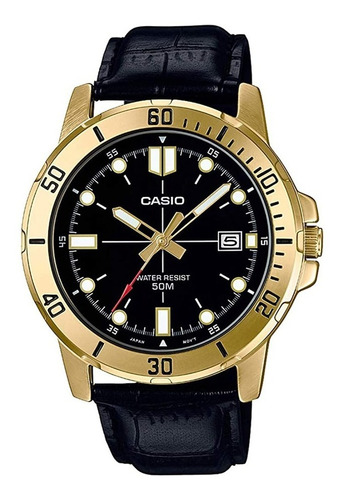 Reloj Hombre Casio Mtp-vd01gl-1ev Negro Analogo / Lhua Store