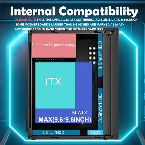 Matx Case, Case Itx, Case De Pc Micro Atx De Alto Flujo De A