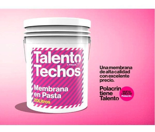Imagen 2 de 5 de Membrana En Pasta Talento Polacrin Impermeable X 20 Litros P