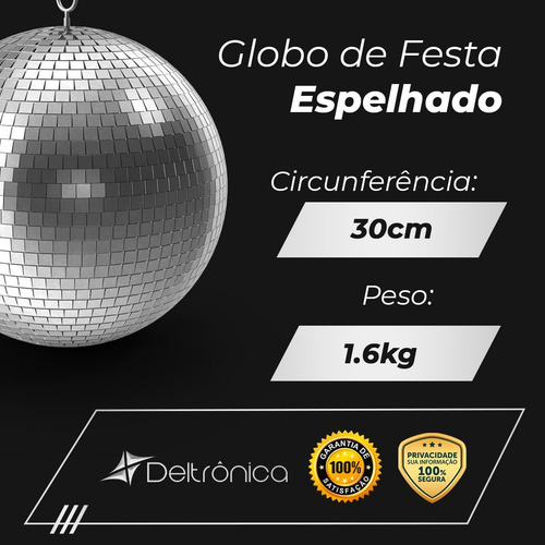 Globo Espelhado Reforcado De Festa Balada Clube Deltrônica