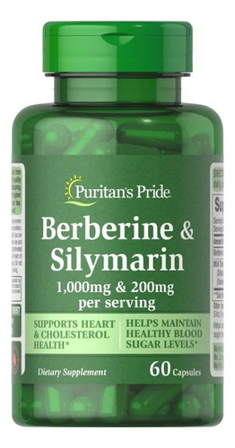 Puritan´s Pride Berberina Silimarina 1000 Mg 60 Cápsulas Sabor Sin Sabor