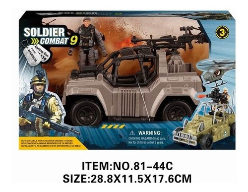 Set Soldier Combat 9 Warrior Con Jeep F8425 Milouhobbies 