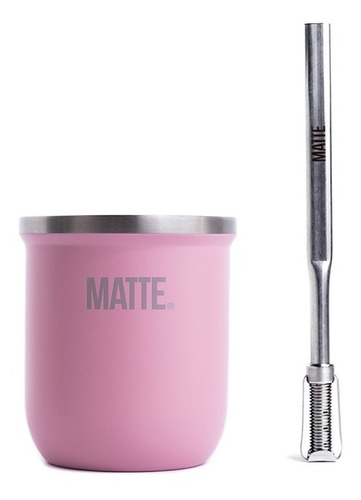 Imagen 2 de 6 de Mate Pink 100% Acero Inoxidable + Bombilla + Creative Pack