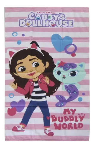 Toalla Playera Infantil La Casa De Gabby Algodón 70 X 130 Cm Color Rosa