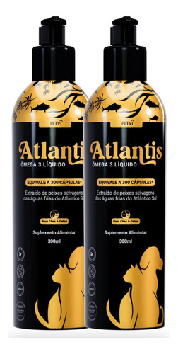 Kit 2 Suplementos Para Cães E Gatos Atlantis Petvi 400ml
