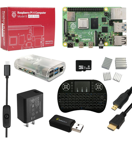 Makerspot, Kit De Inicio Raspberry Pi 4 Modelo B Con Cargado