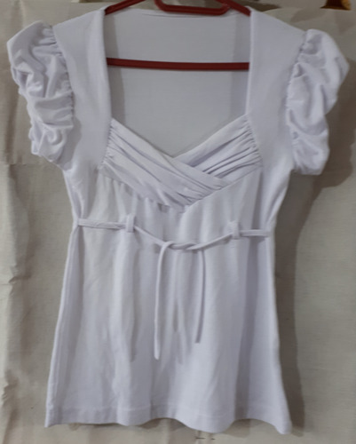 Remera Mujer - Mangas Cortas - Talle S - Blanca - Preciosa !