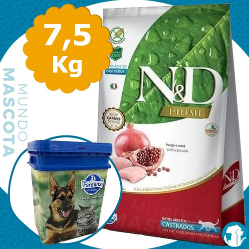 Farmina N&d Prime Grain Free Gato Adulto Castrado 7,5 Kg