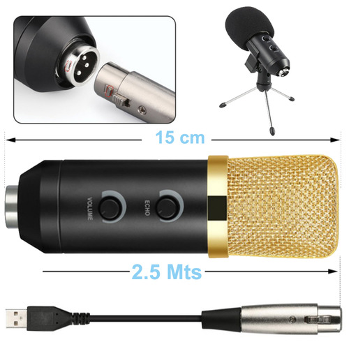 Micrófono Condensador Bm800e+ Cardioide Usb Xlr