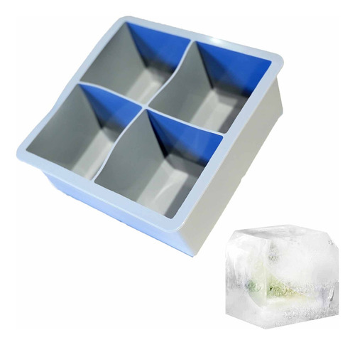 Cubetera De Silicona Xxl Ionify Para 4 Cubos De Hielo Color Gris