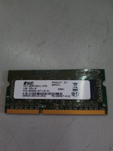 Memoria Smart Pc3 8500s Ddr3 1gb Notebook (Usado)