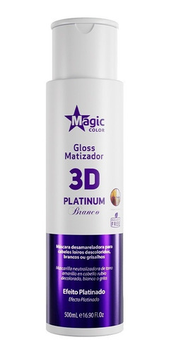 Matizador 3d Platinum Branco 500 Ml - Efecto Platinado