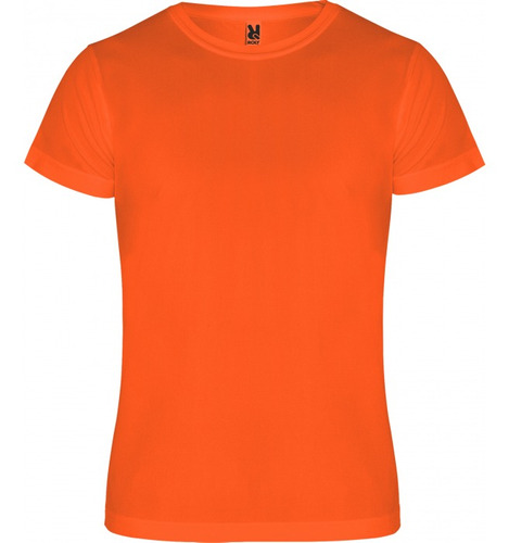 Polera Deportiva Unisex Poliéster Manga Corta Naranja