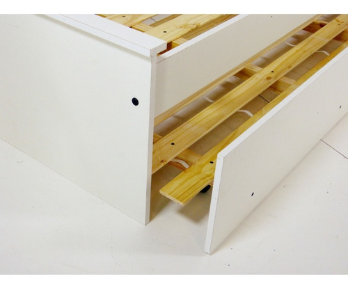 Imagen 4 de 5 de Cama 1 Plaza 80 Cm Melamina Simple Con Carro Cama 1701c +