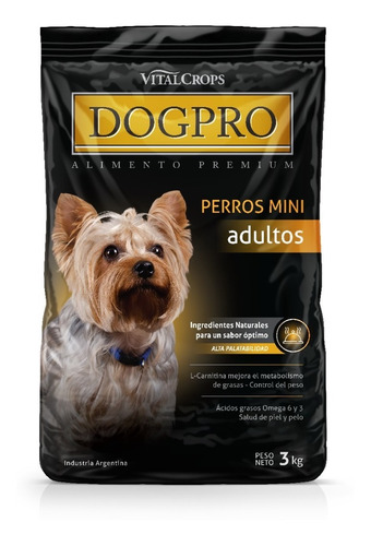 Imagen 1 de 7 de Balanceado Premium Dogpro Razas Mini 3kg 