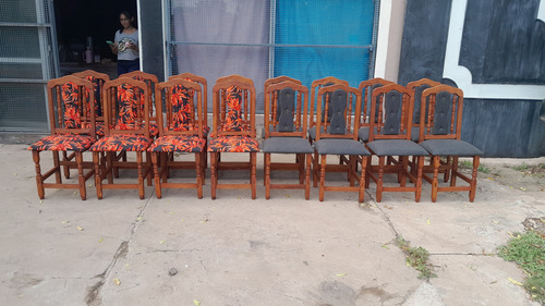 Sillas De Algarrobo Tapizadas X8 U Tela O Cuerina