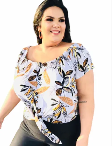 Blusa Feminina Moda Plus Size Casual Ciganinha