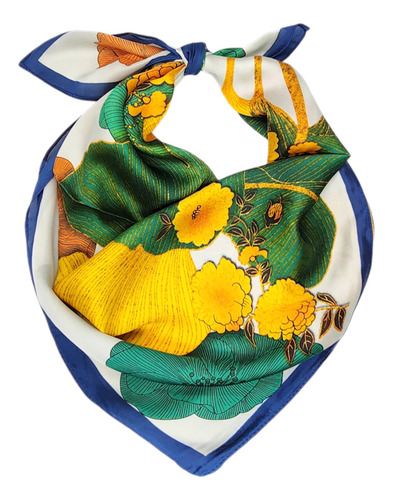 Pañuelos De Seda Gatito Dama 70x70 Cm Varios Diseños Verde Oscuro Seda Silk N/a