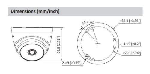 Imagen 4 de 10 de Camara De Seguridad Dahua 1mp 720p Minidomo 2.8mm Ir 20m Hdc