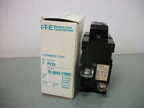 Siemens Pushmatic Circuit Breaker P215 15amp 240volt 2po Ddl