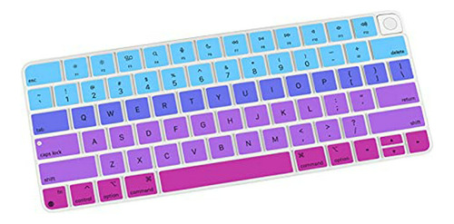 Cubierta Teclado Silicona iMac 24  2021 Azul Rosado