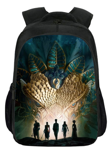 Nueva Mochila Escolar De Doble Capa Estampada Black Panther