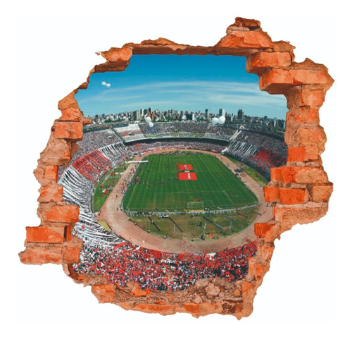Imagen 2 de 6 de Vinilos Decorativos 3d Pared Rota Mural River Plate