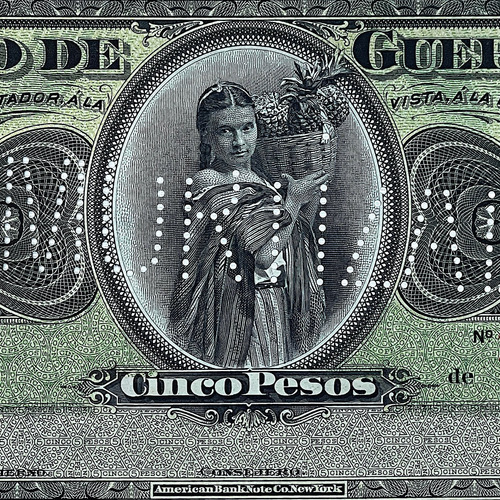 Billete 5 Pesos Banco De Guerrero, De 19 Serie B Amortizado