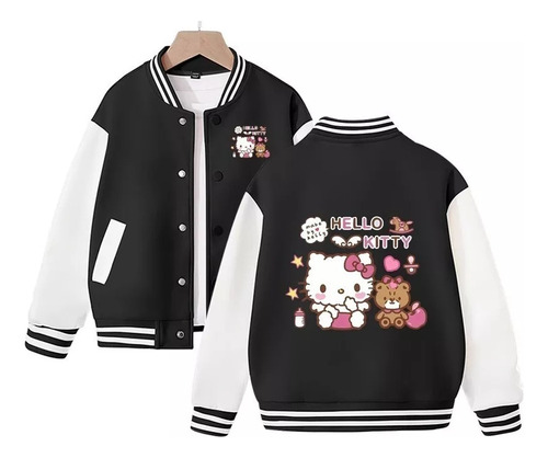 Chaqueta De Béisbol Con Estampado Digital De Hello Kitty Cat