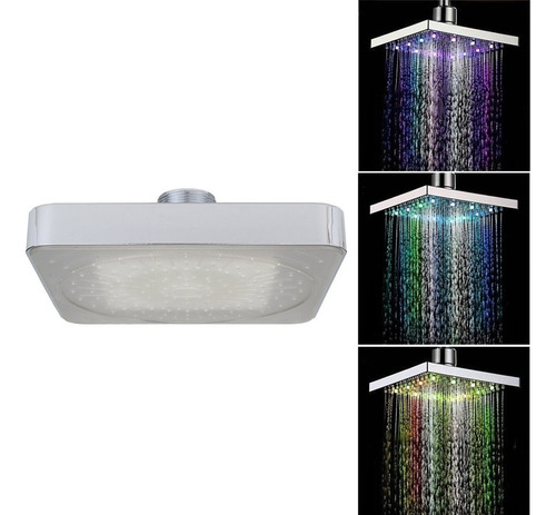 Luz Led De Cabeza Cuadrada Para Ducha Tipo Lluvia Con Cambio