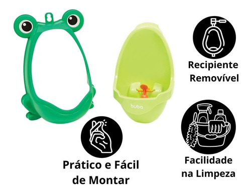 Mictório Sapinho Verde Infantil Para Desfralde Buba