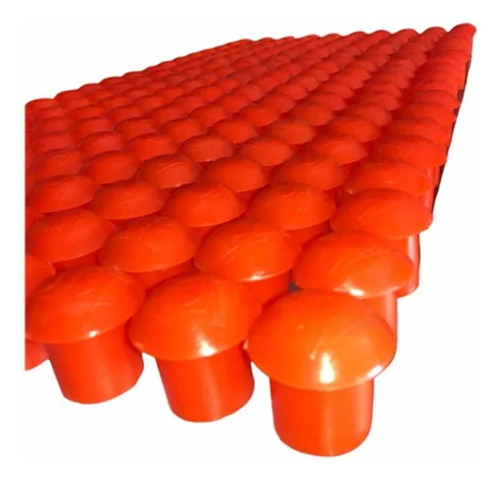 Paquete 100pzs Capuchón Hongo Para Varilla Hasta 1 Pulgada Naranja