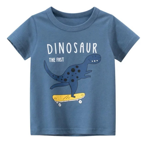 Playera Para Niño Dinosaurio Camiseta Dino Azul