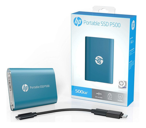 Ssd Externo Hp P500, 1tb, Usb-c, Azul 1f5p6aa