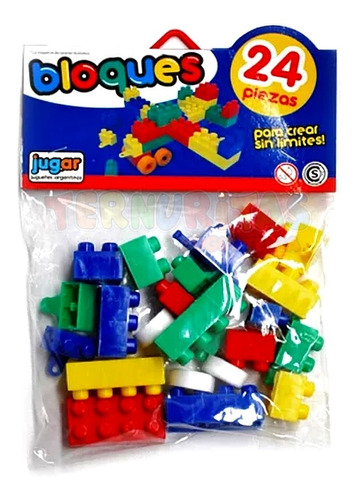 Bloques 24 Piezas X10 Ladrillos Juego Encastre Jugar X Mayor